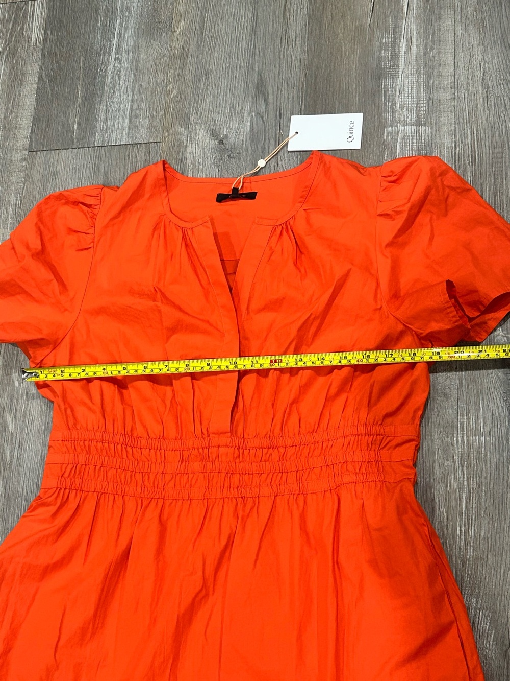 Quince 100% Organic Cotton Poplin Tiered Maxi Dress Vermillon Red L - Picture 11 of 14